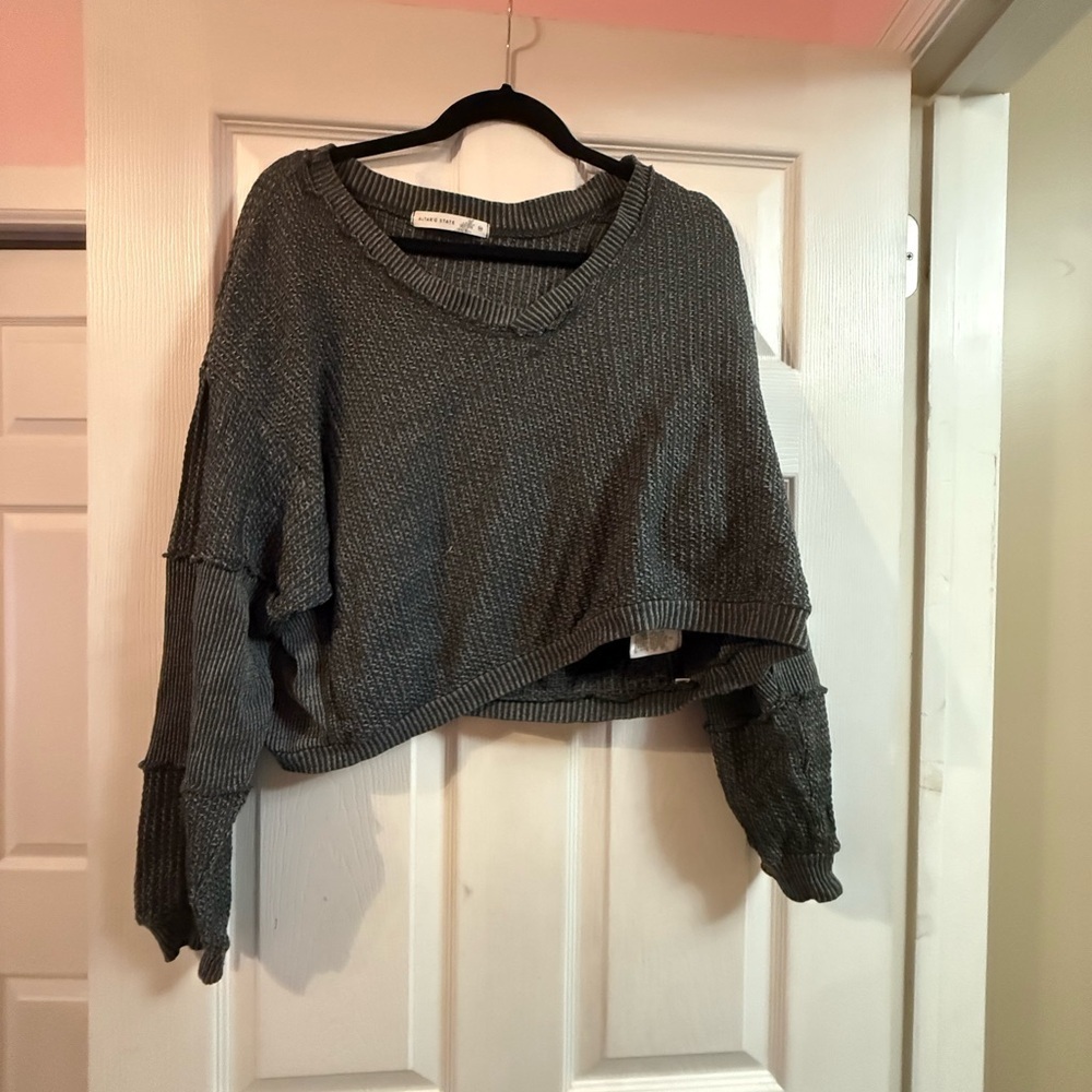 Altar'd State Charcoal Crew Neck Sweater